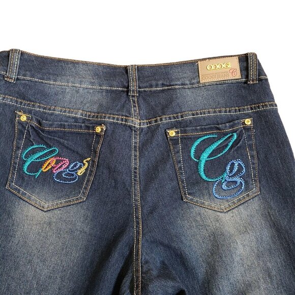 Coogi Womens Embroidered Capri Jeans Size 18w Blue Denim Casual Authentic Sexy - Picture 3 of 8